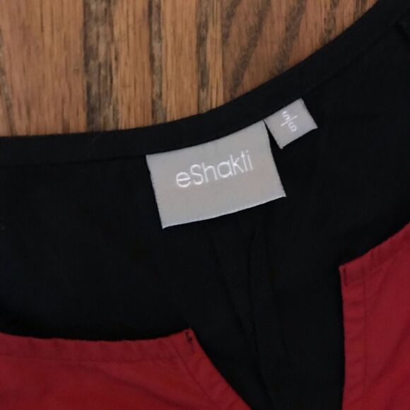 New NWOT eshakti red black cotton poplin dress s/6 - Picture 2 of 6